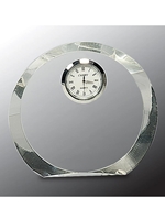 Round Crystal Clock Award (Customizable)