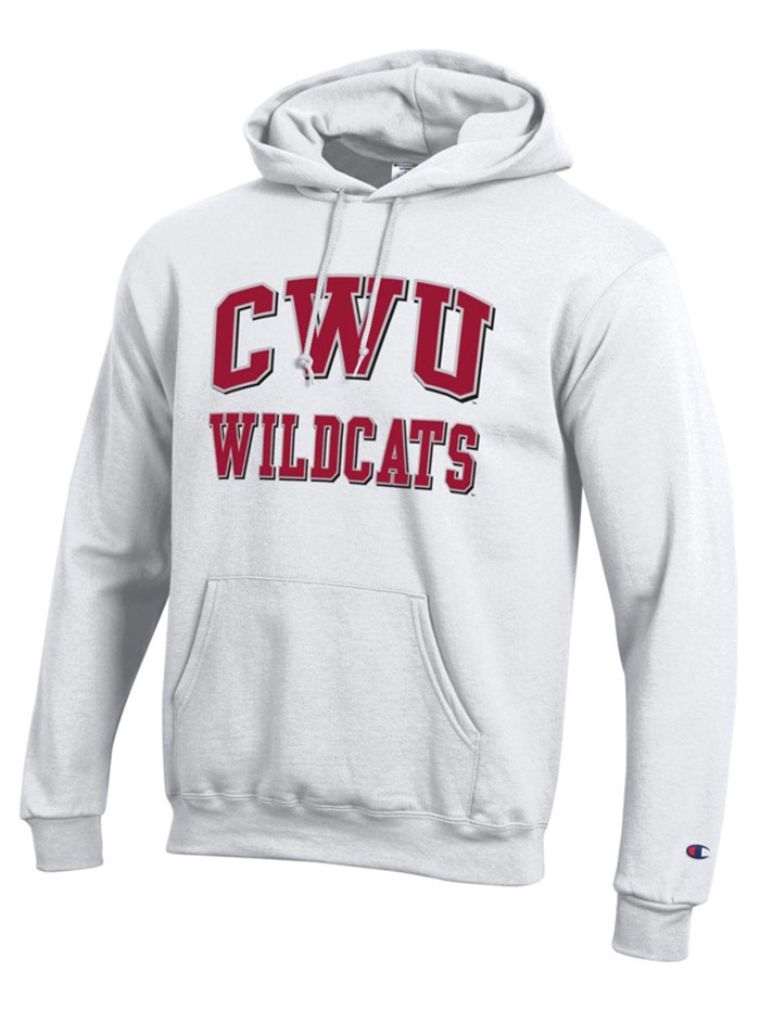 Wildcat Shop White Champion Cwu Hooded Sweatshirt