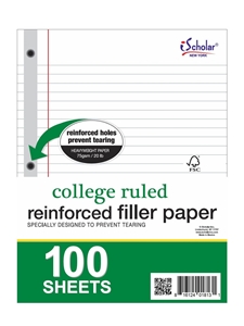 iScholar Reinforced College Ruled Filler Paper (100 Sheets)