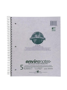 5 Subject Recycled Spiral Notebook
