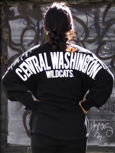 Black Long Sleeve Central Washington Wildcats Spirit Jersey