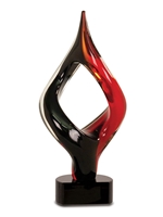 Red & Black Twist Glass Award (Customizable)