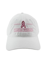 White Central Pink Ribbon Awareness Hat