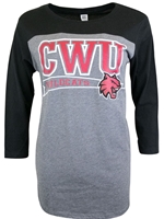 CWU Black and Gray 3/4 Sleeve