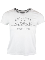 Central Ladies White Crop Tee