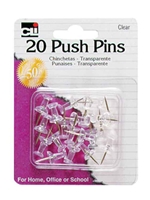 Clear Push Pins 20 pk