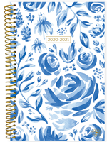 2020-21 Blue & White Floral Planner