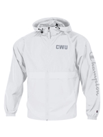 CWU White Packable Full Zip Windbreaker
