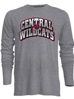 Long Sleeve Gray Central Wildcats Tee