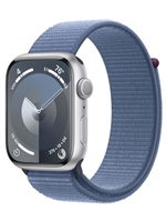 Apple Watch Series 9 GPS 45mm Aluminum Case with Winter Blue Sport Loop - Silver