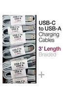 3' USB-C to USB-A Cables - Silver