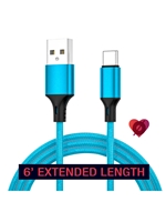 6' BRAIDED USB-C TO USB-A CABLE - BLUE