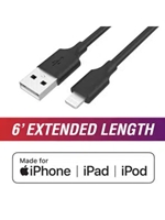 6' LIGHTNING TO USB-A - BLACK MFI