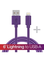 6' LIGHTNING TO USB-A - PURPLE MFI
