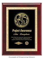 Rosewood Plaque with Black/Gold Plate (Customizable)