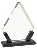 Diamond Glass with Black Marble Base Award