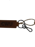CWU Leather Keychain with Clasp