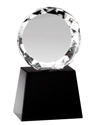 Circle Crystal Award with Black Base (Customizable)