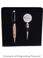 Pen and Wine Stopper Gift Set (Customizable)