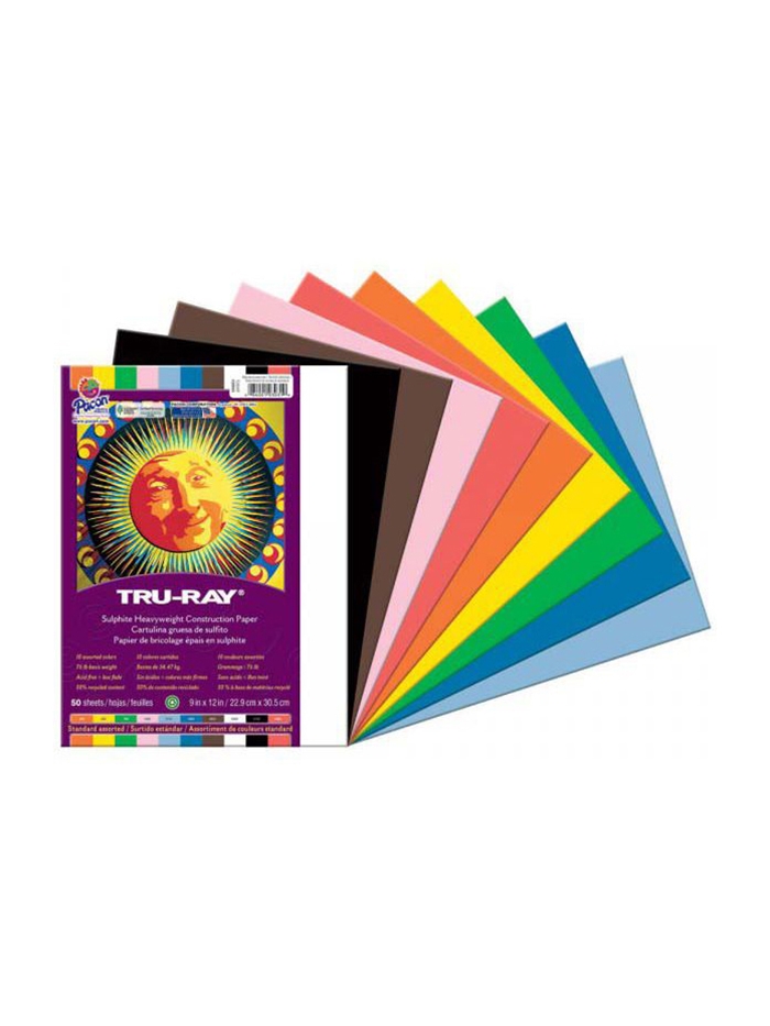 Construction Paper, Cool Assorted, 12 X 18, 50 Sheets Per Pack