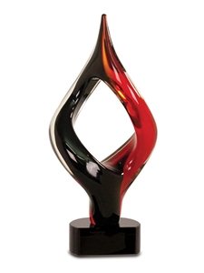 Red & Black Twist Glass Award (Customizable)