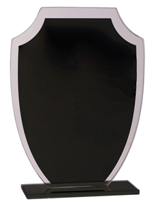Black Shield Reflection Glass Award (Customizable)