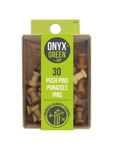 Onyx Green Bamboo Push Pins