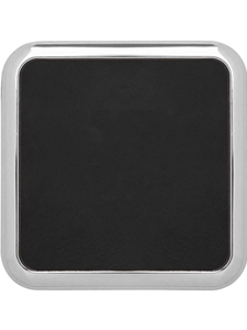 Black & Silver Leatherette Coasters (Customizable)