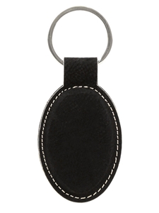 Black & Silver Leather Key Chain (Customizable)