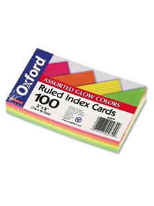 Ruled Neon Index Cards