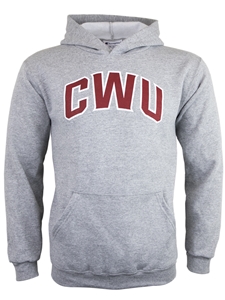 CWU Youth Grey Hood Sweatshirt