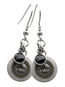 Ladies CWU Official School Seal Charm Earrings