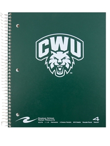 Arched CWU Cathead 4 Subject Spiral Notebook
