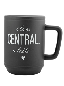 'I Love Central A Latte' Black Matte Mug