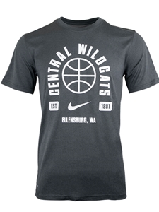 Gray Nike Dri-Fit 'Central Wildcats' Basketball Tee