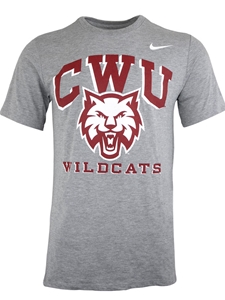 Gray Nike CWU Wildcats Tri-Blend Tee