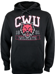 CWU Wildcats Black Hood Sweatshirt