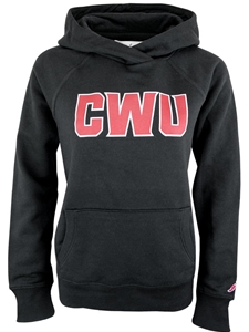 CWU Ladies Black Hood Sweatshirt