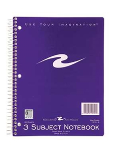 3 Subject Spiral Notebook -- Value