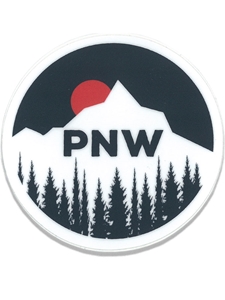PNW Red Sunset Mountains Decal