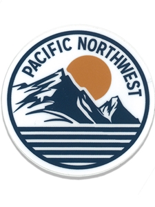 Pacific Northwest Mountains Round Decal