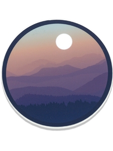 Sunset Mountain Range Round Sticker