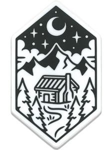 Starry Night Mountain Cabin Decal