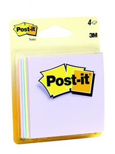 3M Post-It Pad Pastel 4pk