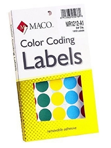 Color Coding Labels -- 3/4" Dots