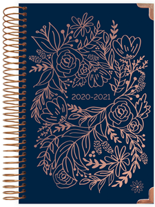 2020-21 Navy Rose Gold Embroidery Planner