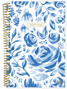 2020-21 Blue & White Floral Planner