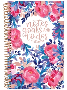 Red & Blue Floral To Do Planning Notebook