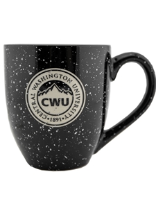 CWU 16oz Black Speckled Bistro Mug