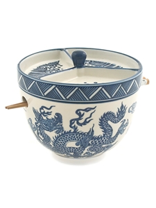 Blue Dragon Bowl with Lid and Chopsticks